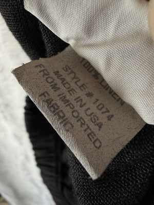 Habitat Clothes To Live In XL Cropped Pants 100% Linen Women Black Lagenlook New