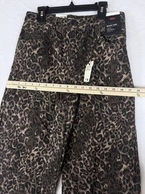 Levis Baggy Dad Jeans 24 Womens Leopard Print 24x30 Mid Rise Denim New NWT
