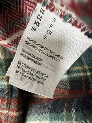 American Eagle Amazingly Soft Shirt Small Womens Red Plaid Top Long Sleeve