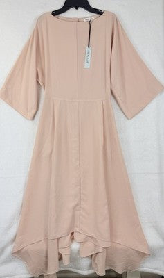 Prologue Dress XS Light Pink Dolman Sleeve Handkerchief Hem Wedding Party Spring