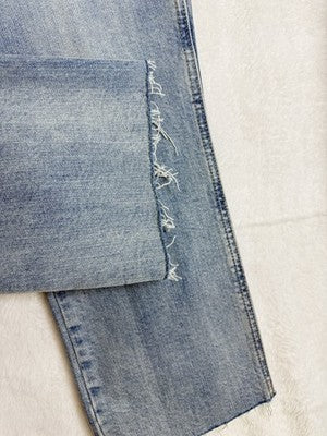 Old Navy Jeans 8 Crop Flare Blue Raw Hem Womens New