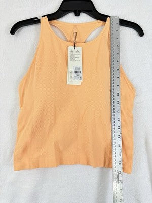 Calia Top XL High Neck Built In Bra Tank Workout Gym Shirt Womens Orange New NWT