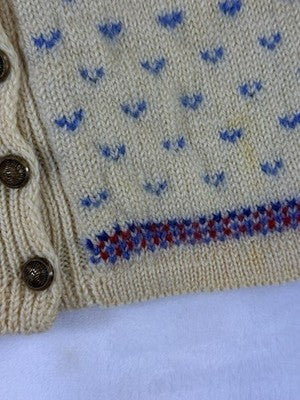 Carroll Reed Wool Cardigan Small Womens Vintage Fair Isle 70s 80s