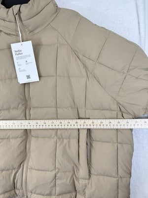 Halfdays Nellie Packable Puffer Jacket XL Womens Chai Beige Tan New