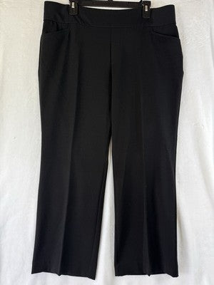 CJ Banks Signature Slimming Pants 16W Petite Black Ponte Knit Pull On Womens