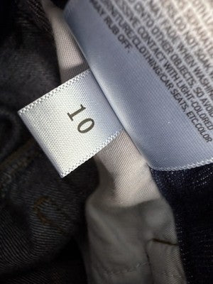Uniqlo Jeans Womens 10 Relaxed Fit Tapered High Rise Dark Blue Denim