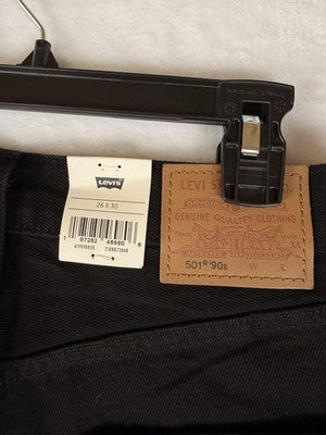 Levis 501 ‘90s Jeans Women 26 Mid Rise Straight Leg Black 26x30 Levi’s New NWT