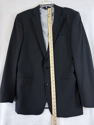Brooks Brothers Jacket 40L Black Suit Blazer Explorer Regent Fit Wool Blend Mens