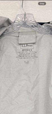 LL Bean Womens Rain Jacket Small Blue Green Hooded Coat Raincoat Packable