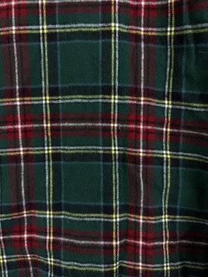 LL Bean Flannel Pajama Shirt XL Mens Tartan Green Red Plaid Top Button Cotton