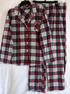 Lauren Ralph Lauren XL Pajamas Fleece Red Plaid Pajama Set Women