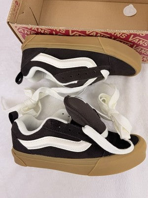 Vans Knu School 5.5 Mens 7 Womens Shoes Black Suede Leather Sneakers New