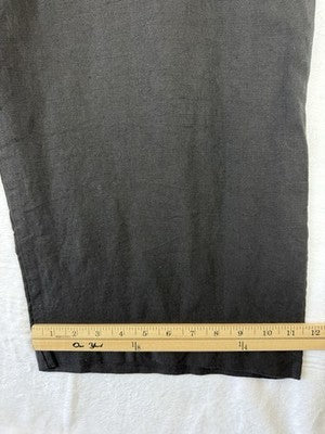 Habitat Clothes To Live In XL Cropped Pants 100% Linen Women Black Lagenlook New