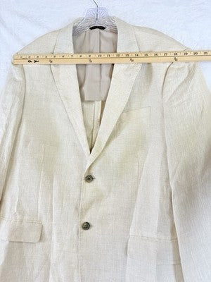 Tasso Elba 100% Linen Jacket Tan XL Mens Beige Blazer