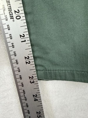 Susan Graver 14 Cropped Jeans Straight Leg Green Embellished Leaf