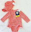 Baby Gap Rash Guard Swim Set 3-6 Months Swimsuit Pink Floral Long Sleeve New NWT