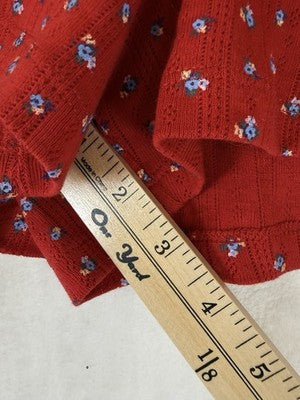 Gap Body Pajama Shorts Large Tall Womens Red Floral Pointelle PJ Sleep New