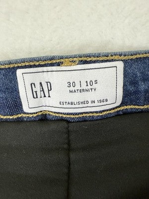 Gap Maternity Girlfriend Jeans 30 10 Short Women Full Panel Blue NWT