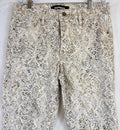 Express Jeans Women 8 Regular Skinny Mid Rise Animal Print Metallic Womens Beige