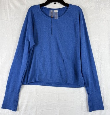 Calia Seamless Top XXL Blue Long Sleeve Shirt Womens New