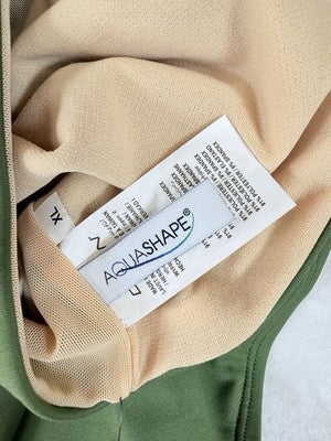 Dolfin AQUASHAPE Bikini Bottom XL Womens High Waisted Olive Green Swim New