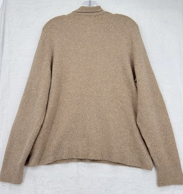 J Crew Extra Soft Sweater Large Womens Beige Tan Long Sleeve Top Wool Blend