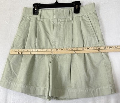 Madewell Shorts 0 Green High Rise Pleated 6” Cuffed Womens