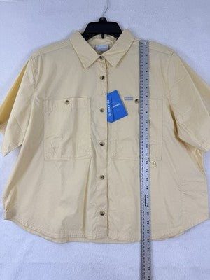 Columbia Shirt XL Women Top Brea Falls Short Sleeve Hiking Fishing Button Up New