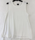 J Jill Wearever Top XL White Sleeveless Jersey Knit Crew Neck Womens