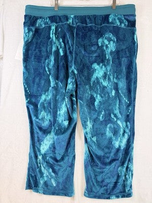 Lularoe 3XL Cozy Velour Pants Teal Green Pull On Plus Size Womens New NWT
