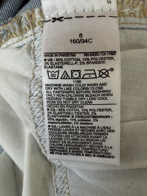 Old Navy Maternity Capri Jeans 6 Light Blue Denim Full Panel Womens
