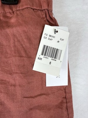Stitch Fix 100% Linen Shorts 6 Kut From The Kloth Clay Red 3” Womens New NWT
