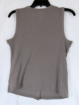 Gap Modern Tee Medium Womens Ribbed Sleeveless Top Button Up Brown Knit New NWT