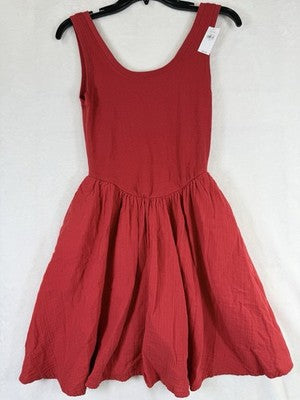 Gap Dress Small Red Women Sleeveless Fit & Flare Tank Mixed Media New NWT