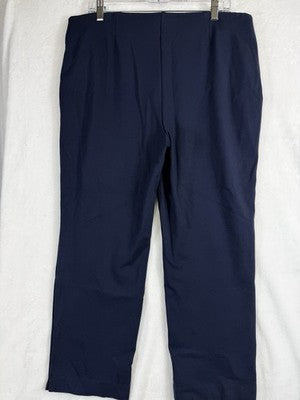 Chicos Size 2.5 Pants Ankle Ponte Pull On Navy Blue Knit Womens Large