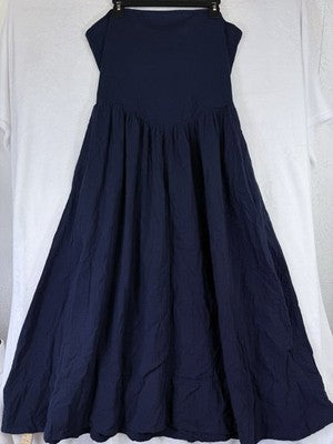 Gap Maxi Dress XL Women Strapless Cotton Gauze Mixed Media Fit & Flare New