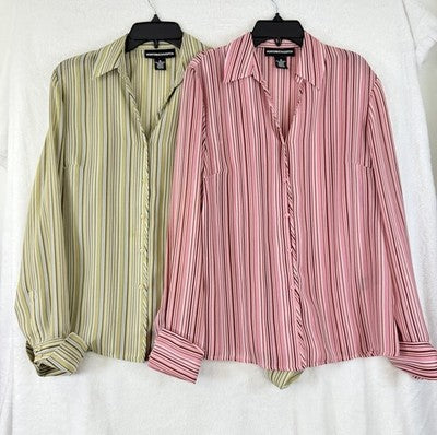 Norton Mcnaughton Top 6 Lot Blouse Womens Tops Button Down Pink Long Sleeve