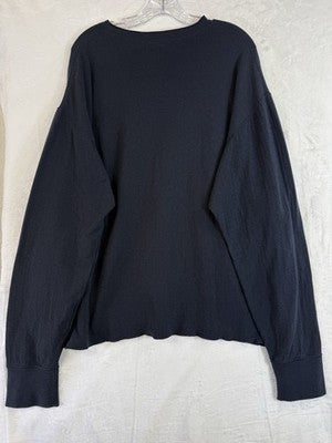 Vintage LL Bean 2XL Mens Blue Long Sleeve Outer Layer Crew Neck Pullover Wool