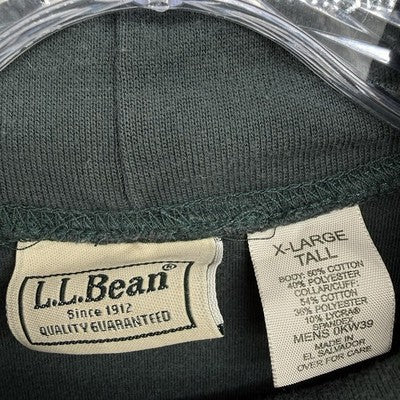 Vintage LL Bean XL Tall Mens Mock Neck Knit Shirt Green Long Sleeve