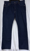 Levis 501 Jeans Mens Button Fly 36x34  Blue Stretch Straight Leg