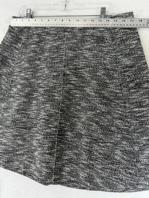 Talbots Skirt Large Womens Black White Pull On Stretch A-Line