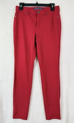 Gloria Vanderbilt Pants 6 Red Knit Skinny 5 Pocket Stretch Womens