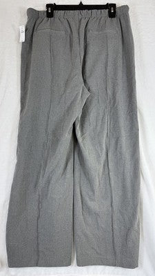 Gap Wide Leg Pants Womens Large Gray Seamed Pull On Brushed Twill New NWT