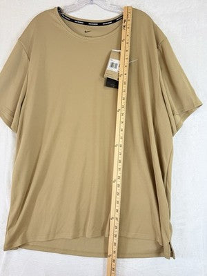 Nike Mens XXL Miler Shirt Beige Dri Fit New NWT *FlawRead