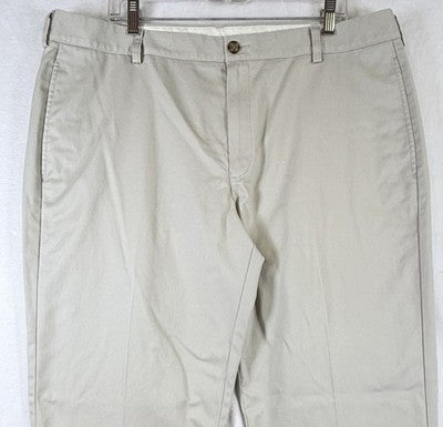 LL Bean Mens Pants 40x34 Free Double L Chinos Natural Fit Plain Front Beige Tan