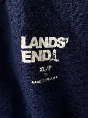 Lands End Starfish Crop Pants XL Petite Navy Blue Knit Pull On Stretch Womens
