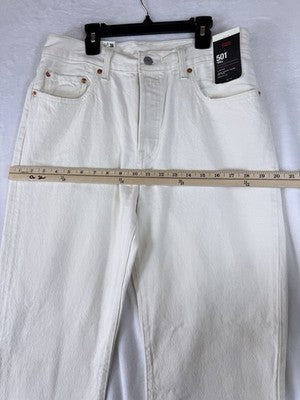 Levis 501 ‘90s Womens Jeans 30 30x32 White Ivory Button Fly Original New