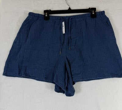 Gap Cotton Gauze Denim Easy Shorts  Large Tall Womens Blue Pull On New NWT