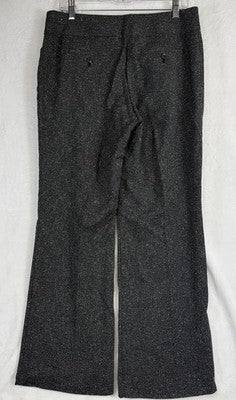 Ann Taylor Loft Pants 6 Original Trousers Tweed Black Straight Leg Womens