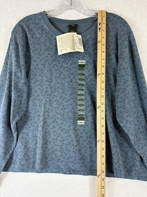 LL Bean Women Large Top Long Sleeve Pigment Dyed Made In USA 90s Vintage New NWT